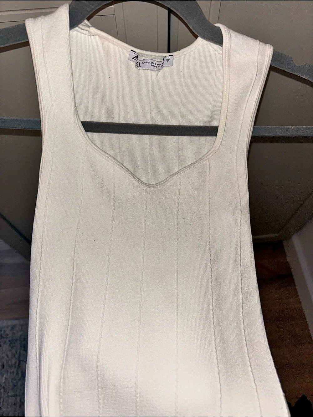 Zara Ribbed Bodysuit in White Size XS Like New